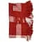Red Plaid Woven Fringed Christmas Throw Blanket 50" x 60"